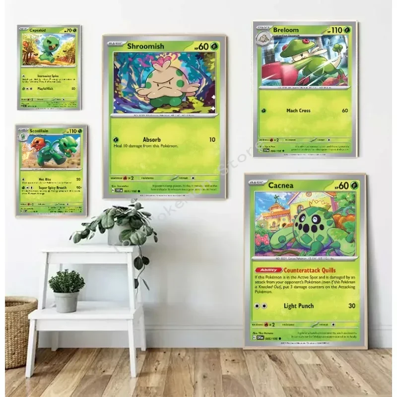 Pokemon Anime Canvas Painting Sword & Shield Evolutions V Vmax Poster And Print Acquerello Wall Art Picture Home Decor Gifts