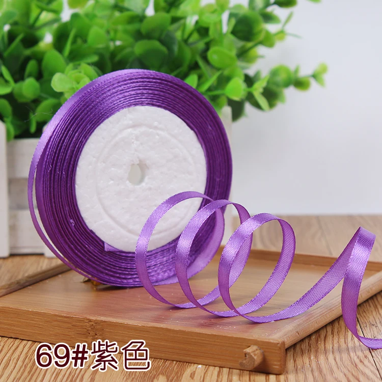thumbnail image 1 of Cintas de encaje de 25 yardas de largo y 6 mm de ancho, cinta de satén decorativa barata de 22 metros para manualidades de costura, decoración de bodas y fiestas, 1 of 5