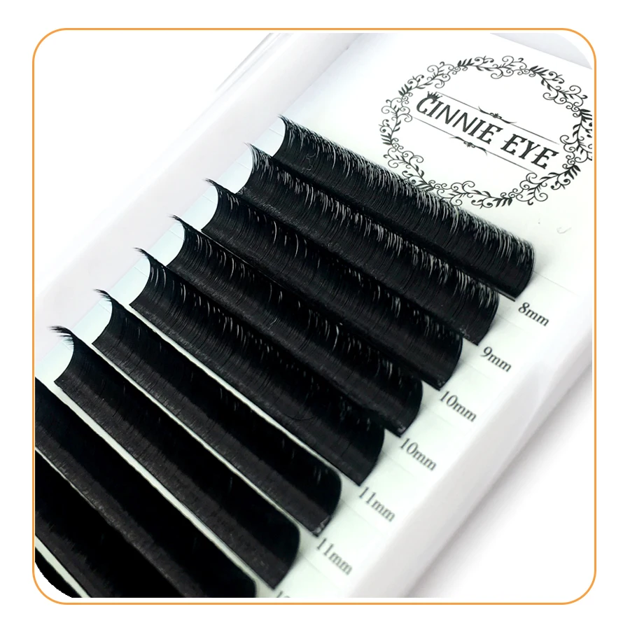 Description Picture 4 of itemIndividual Classic Mink Hair Fake Eyelash Ellipse Flat Lash Extensions Silk Natural Lash Extension Split Tips DIY Lash Mix
