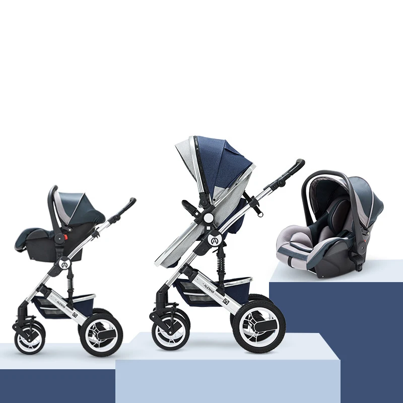 Baby stroller 3 in 1 high landscape car stroller bassinet newborn portable travel baby carriage