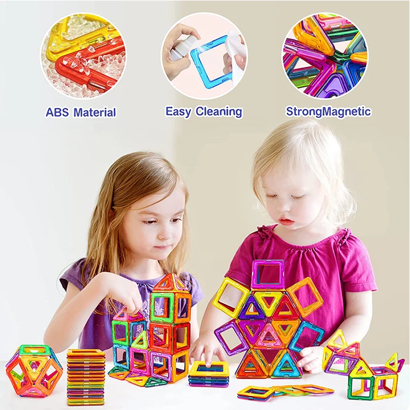 Montessori Education Magnetic Building Blocks DIY Magnets Toys Big Size and Mini Size Designer Construction Set Gifts for Kids Magnetic Building Blocks
