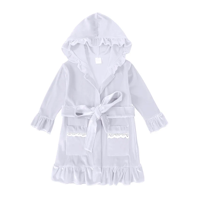 2023 Christmas Children's Bathrobe Hooded Velvet Robe for Baby Boys Girls Pajamas Kids Warm Sleepwear Infant Home Bath Clothes