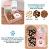 2026 Automatic Cat Feeder Water Dispenser Set, 2 In 1 Tilted Automatic Pet Food And Water Feeder Gravity Food Feeder and Waterer 5