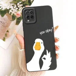 Adorable Cat & Butterfly Floral Shockproof Silicone Phone Case - A22 5G (SM - A226B) (TYhei2398)