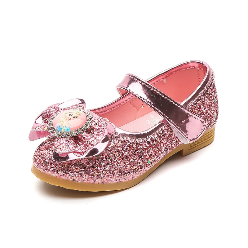 Baby Shoes Kids Shoes Kids Flats Disney Frozen Elsa Princess Designer Crystal Flat Shoes Kids Bling Slip on Baby Girls Shoes Child Flats
