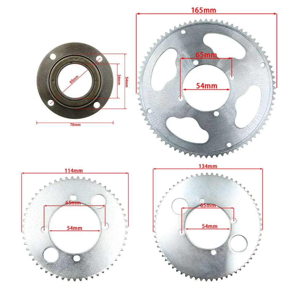 25H 158L Chain 55T/65T/80 Tooth Rear Sprocket Gear Free Wheel Ratcheting Adapter For Electric Bicycles Go Kart Scooter Mini Bike image 2