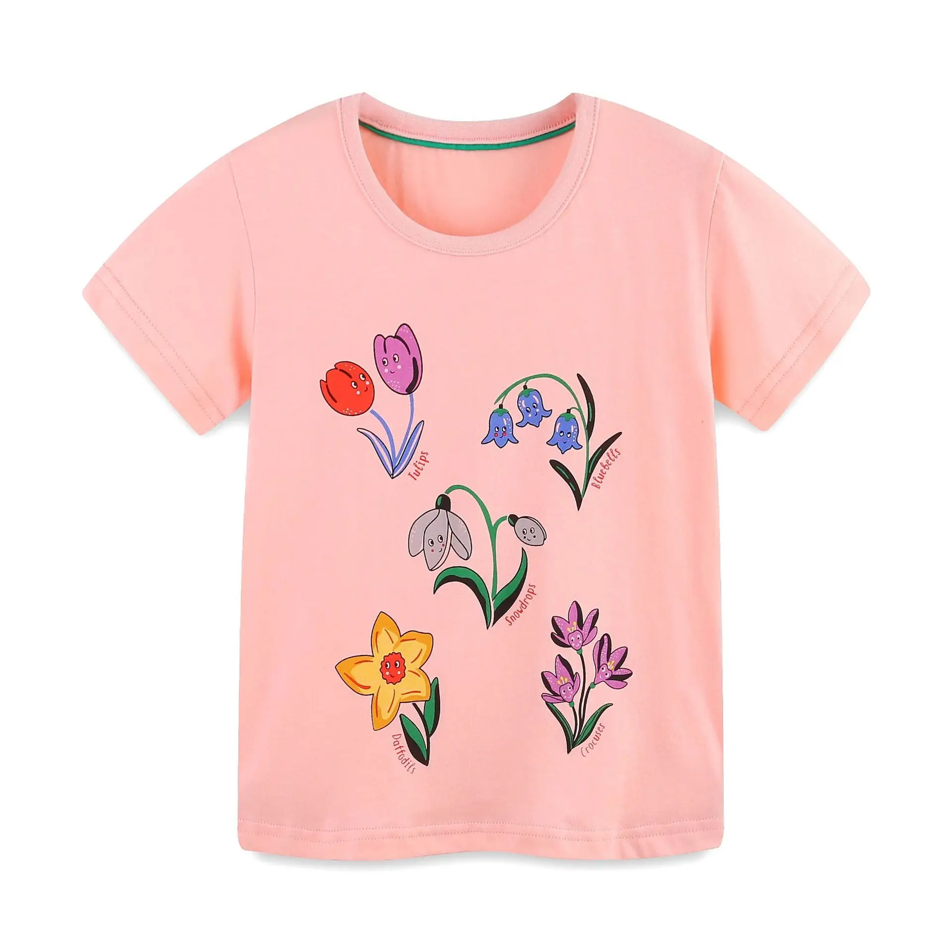 Baby Girls Clothes 2025 Fashion New Mushroom Flower Summer Kids Tops Children's Clothing Yellow T-shirts Cartoon Mushroom Infant