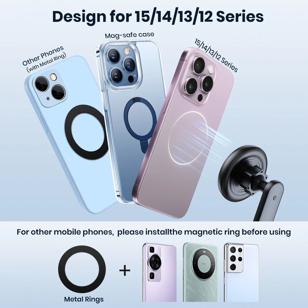 TOPK 차량용 맥세이프 휴대폰 거치대, 마그네틱 휴대폰 차량 마운트, 에어 벤트 자동차 전화 거치대, 아이폰 15, 14, 13/12 시리즈용 자동차 크래들