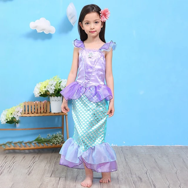 Disney sirenetta Ariel principessa Costume bambini vestito per ragazze  Cosplay bambini carnevale festa di compleanno vestiti - AliExpress