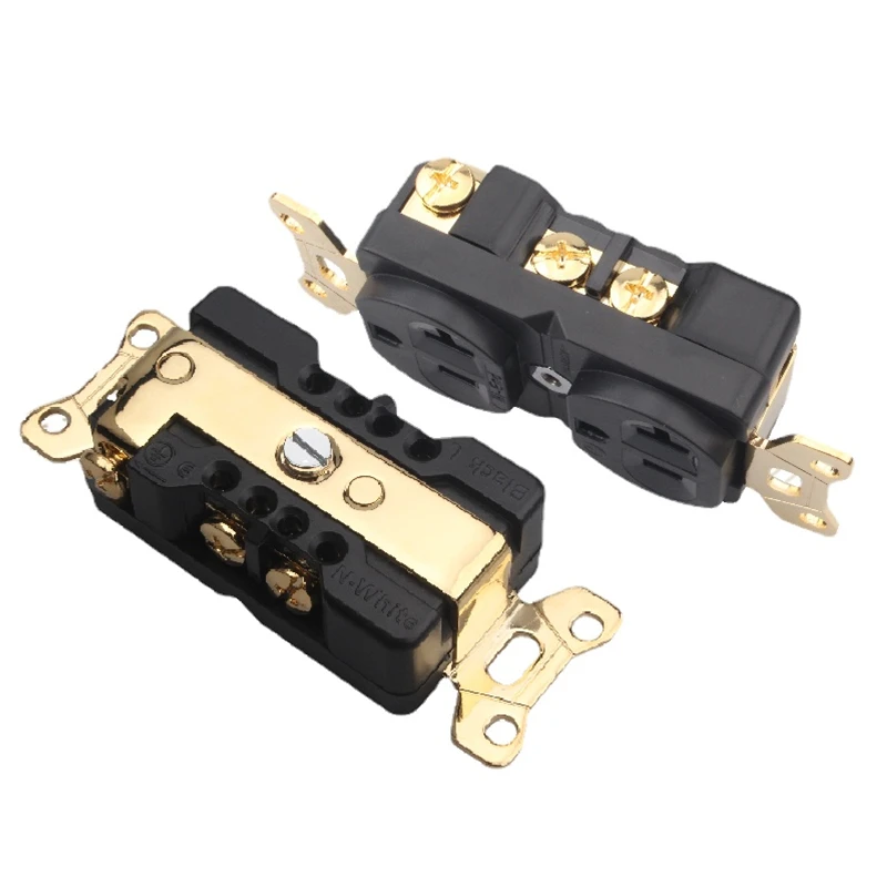 1 Pz Hifi Audio Power Filter Placcato Oro Us Power Plug 20A Wall Plug 86 Bottom Box Socket