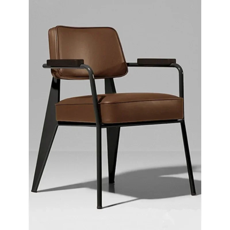 

Luxury Nordic Dining Single Chair Prefabricated House Leather Relaxing Dining Chair Accent Armchair Furniture Single Chair