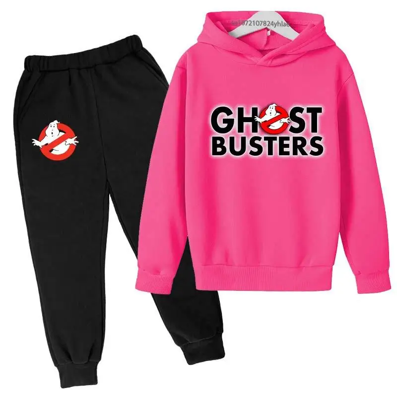 thumbnail image 1 of Cazafantasmas - Sudadera con capucha y pantalones de chándal para niños de 2 a 13 años con estampado divertido de dibujos animados para primavera y otoño, 1 of 5
