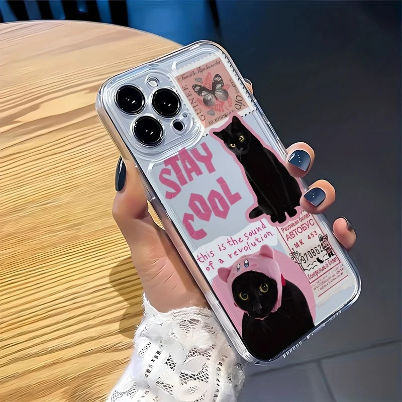 Charming Black Cat Clear TPU Phone Case