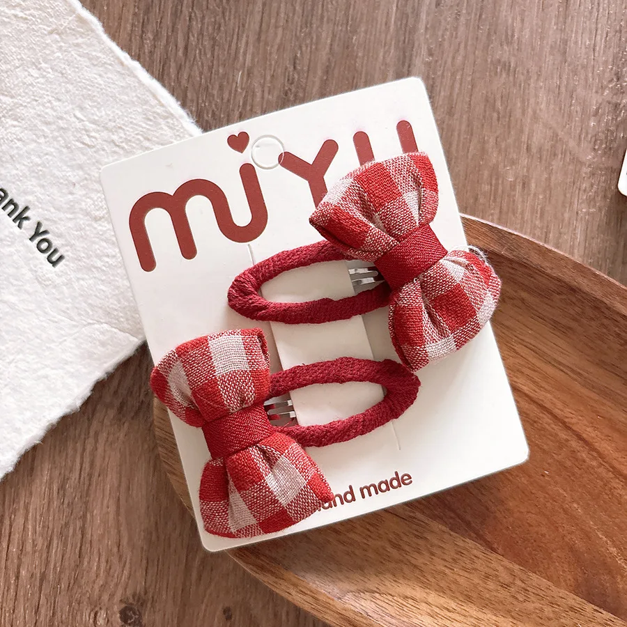 2026 neue Jahr Nette Rote Schleife Haarnadeln Kinder Mädchen Kid Haar Clips Pin Barrettes Zubehör Haarspange Kopfbedeckung Kopfschmuck Ornament – Detail 8