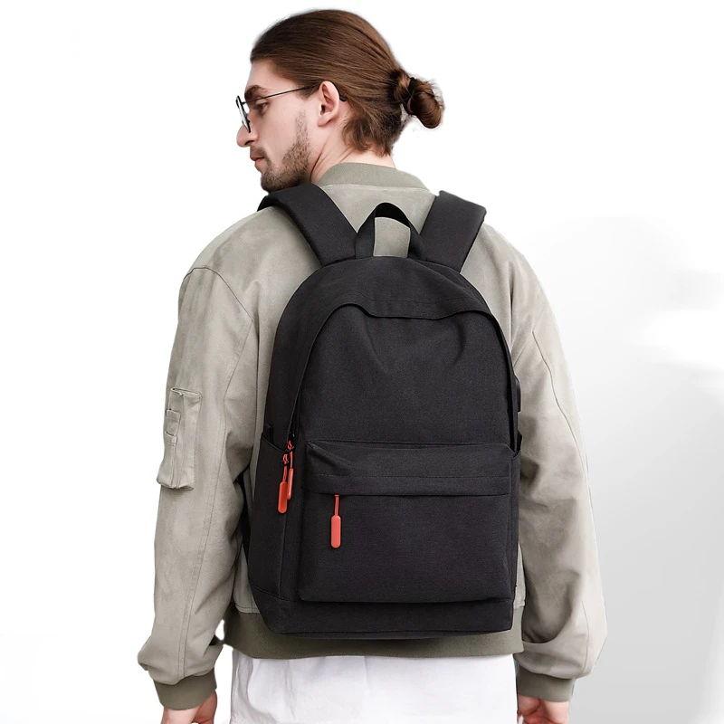 Casual Backpack Men's New Fashion Large Capacity Student School Bag Neutral Solid Color Oxford Men's and Women's Backpack