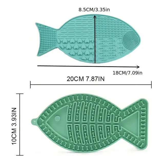 Interactive Fish-Shaped Kittens Lick Mat with Suction Cups - SlowFeeder Silicone Pet Feeding Mat for Healthy Eating Habits 6