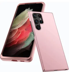 Luxury Matte Hard Back Cover Case - Ultra Thin Slim Shell for S21 ULTRA (Rose Gold)