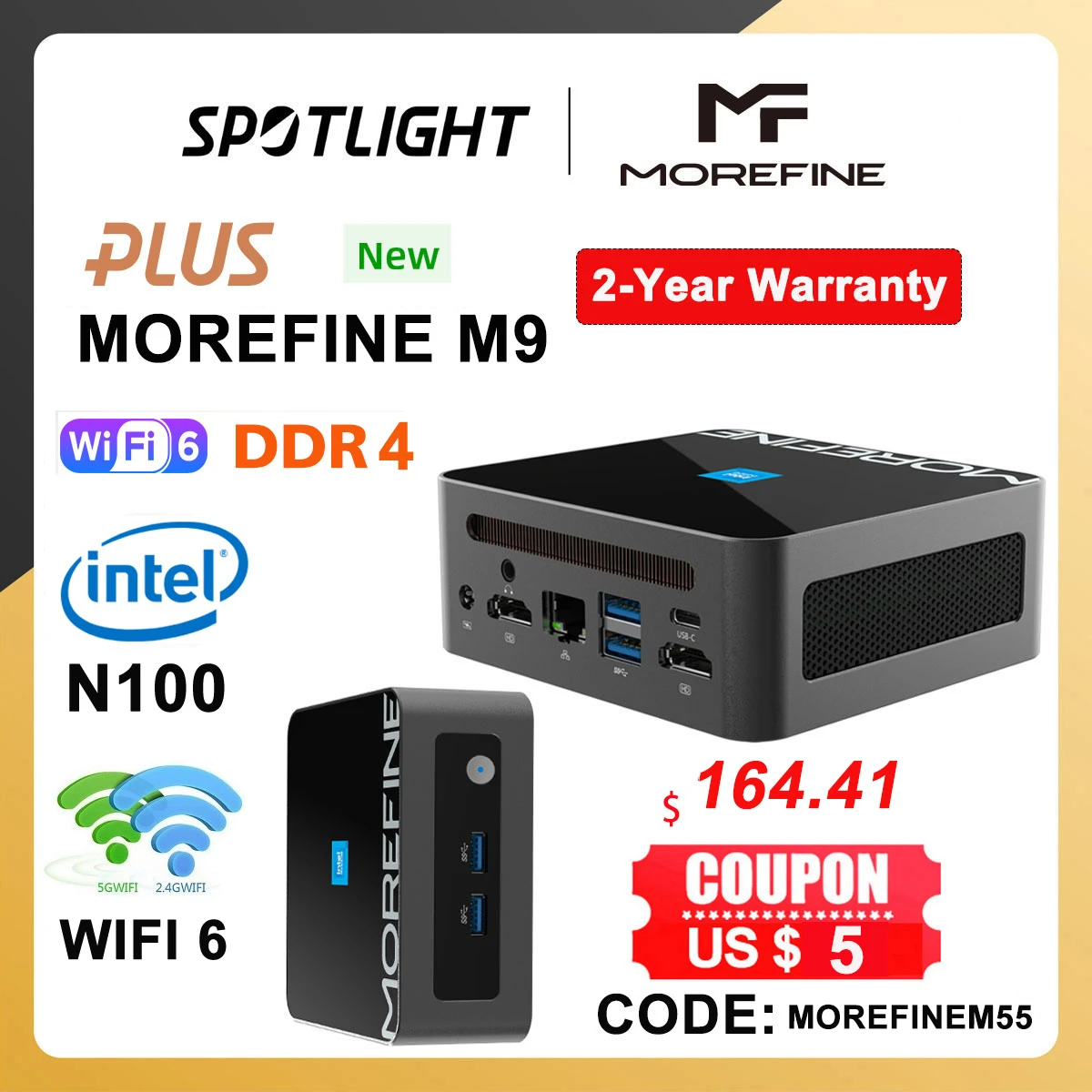 MOREFINE M9 Mini PC 12th Gen Alderlake N100 3 7Ghz DDR 4 M 2 2280 NVME morefine-m9-mini-pc-12th-gen-alderlake-n100-3-7ghz-ddr-4-m-2-2280-nvme