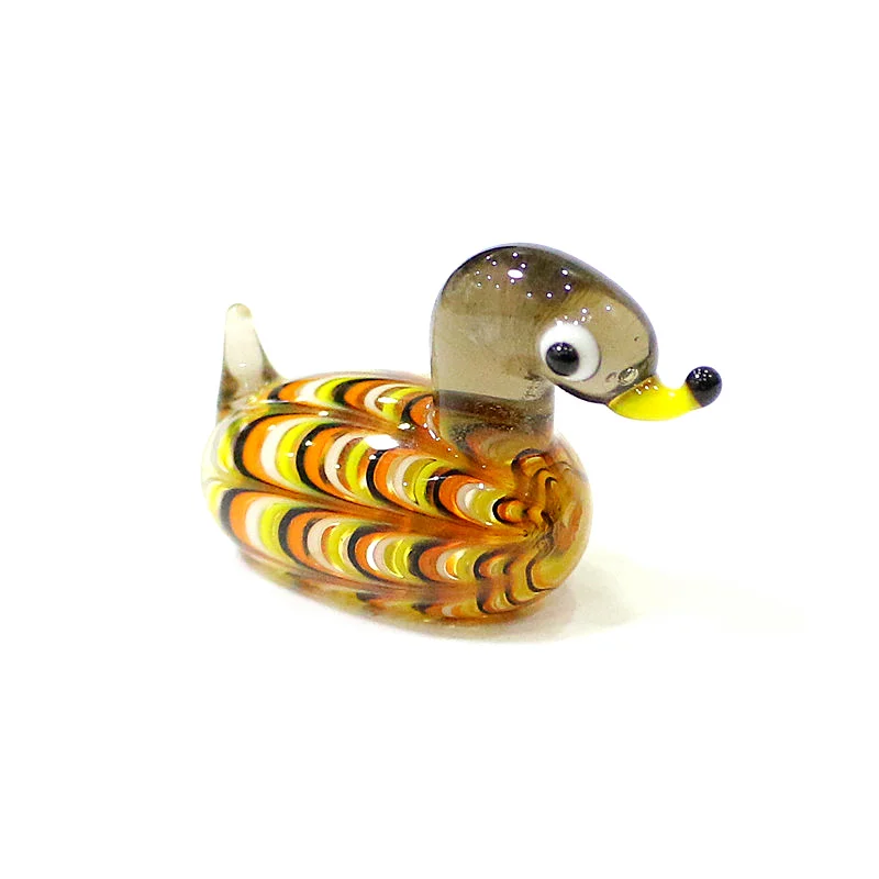 

New Cute Glass Duck Mini Figurine Kawaii Ornament Easter Animal Diy Craft for Home Desktop Fairy Garden Bonsai Decor Accessories