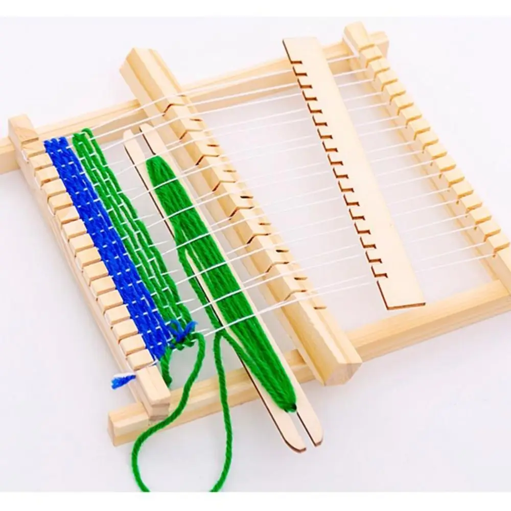 Educational DIY Wooden Weaving Loom Starter Kit Wooden Mini Knitting Machine Homemade Knitted Toy Household Toys