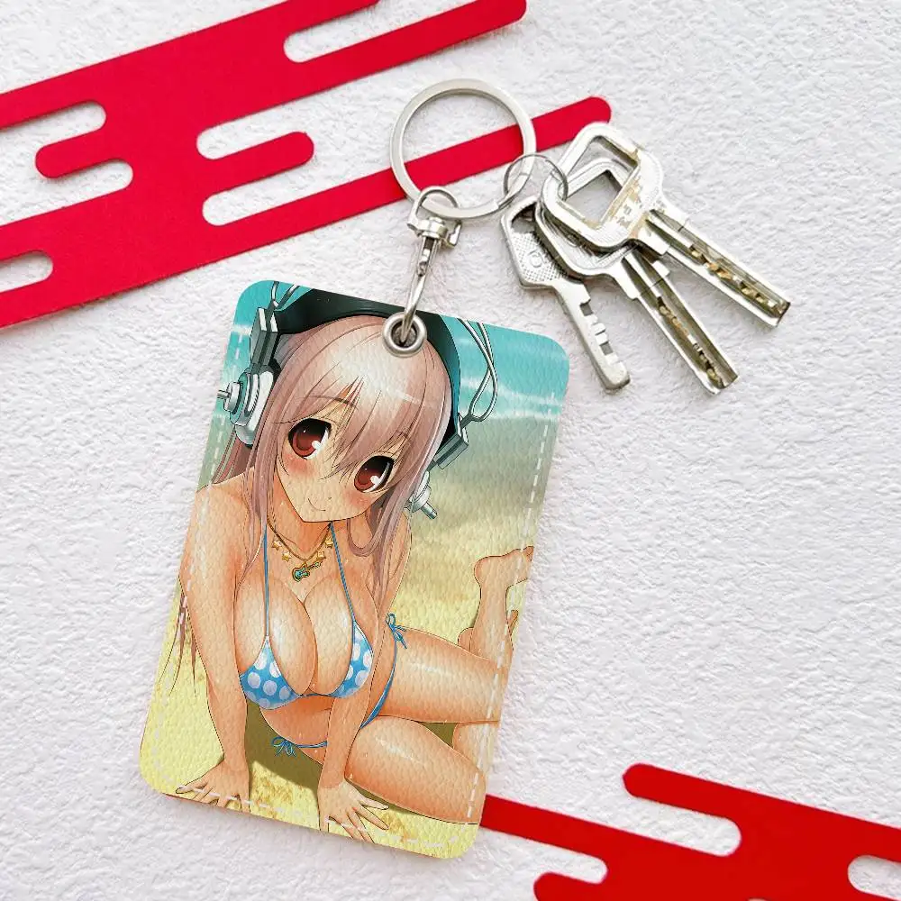 Super Sonico Anime Personalized Card Holder and Keychain