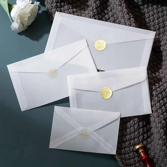 Enveloppes européennes vierge translucide en papier acide sulfurique, carte  postale à faire soi-même, enveloppes créatives d'invitation de mariage,  plusieurs tailles, 50 pièces - AliExpress