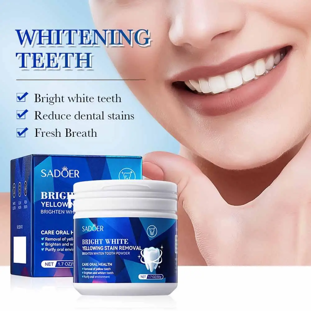 Teeth Whitening Powder Bleaching Yellow Teeth Remove Stain Plaque Improve Oral Smell Baking Soda Dental Color Correcting Powder teeth whitening powder