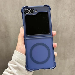 Shockproof Matte Magnetic Wireless Charging Case with Magsafe Protection - Samsung Galaxy Z Flip 5 (NavyBlue)