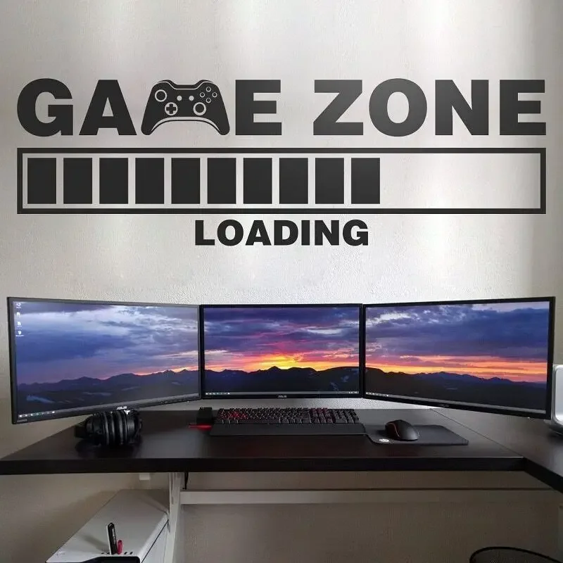 Gamer Vinyl Wall Sticker Internet Cafe Game Studio Gamer Room Decoration Small Size Wall Decal Wallpaper Mural Gift for Kids Y02