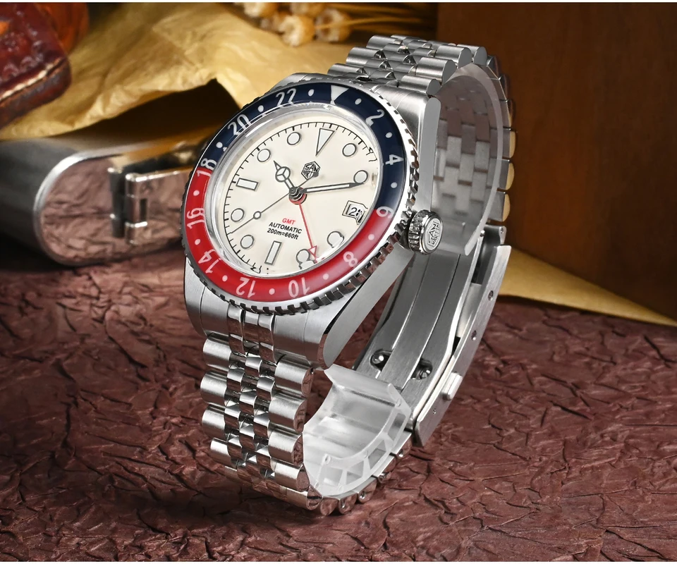 San martin-機械式時計,新しいモデルnh34, 40mm, gmt, gbw-x1 l ume 