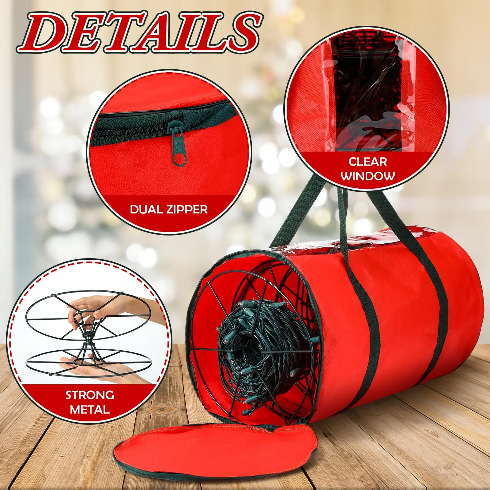 Christmas Light Storage Bags to Store Holiday String Lights Waterproof Oxford Fabric Reinforced Handles Only Oxford bags