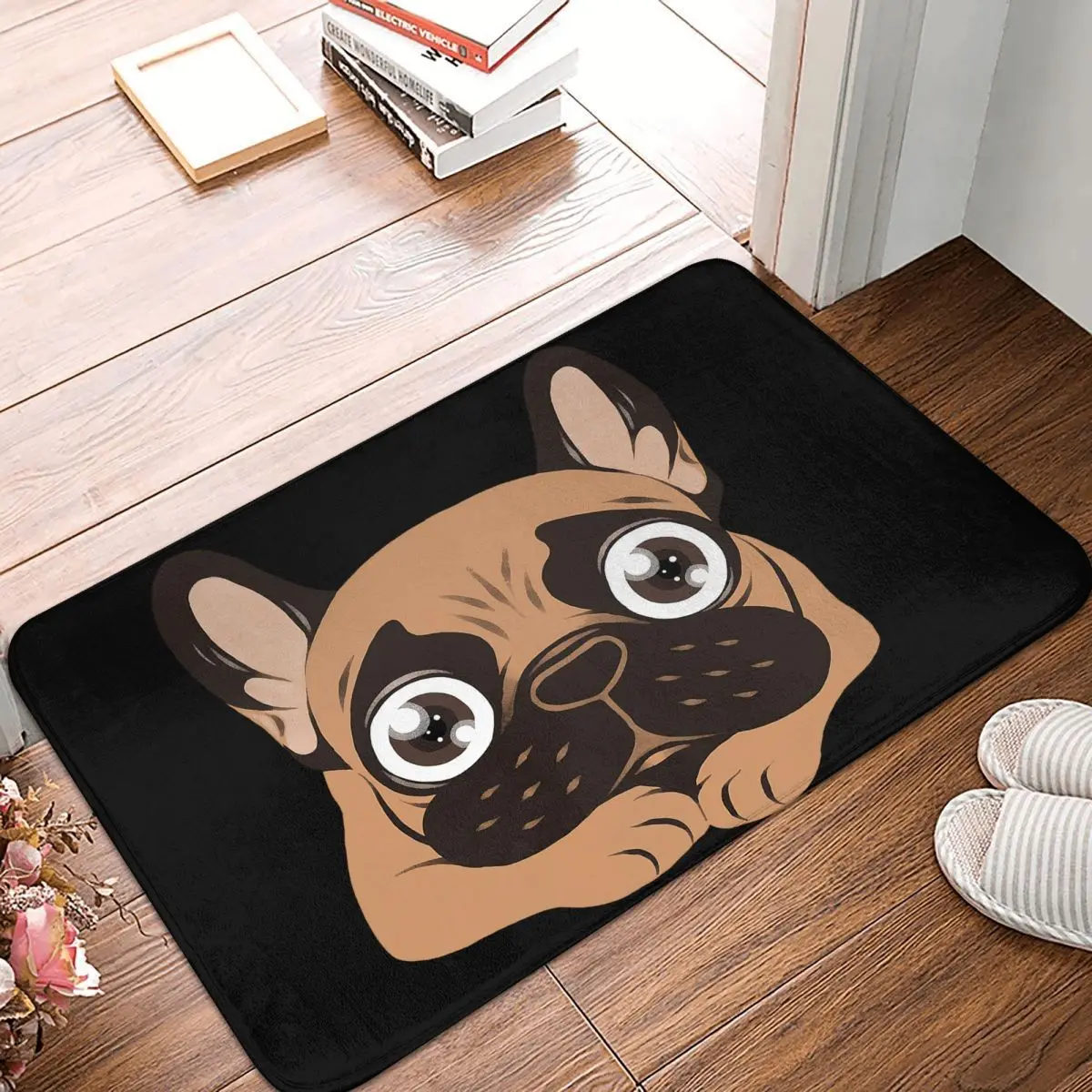 

Fawn Frenchie Is Ready To Play Doormat Rug carpet Mat Footpad Bath mat Non-slip toilet Balcony Parlor durable Washable