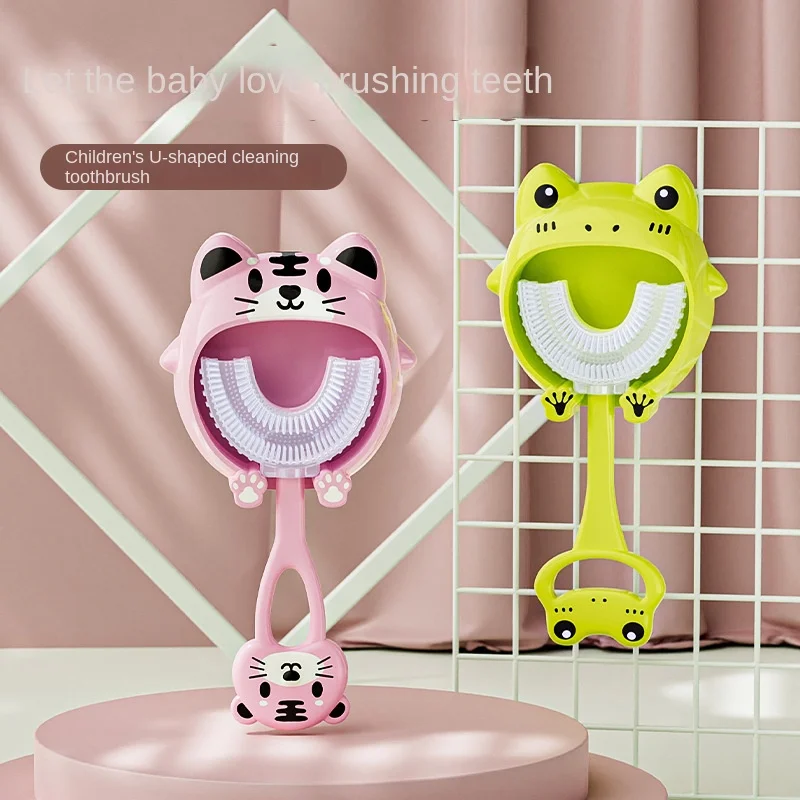 

U Shaped Kids Toothbrush Children Teeth Oral Care Cleaning Brush Silicone Child Toothbrush Teethers Baby Toothbrush Baby Items