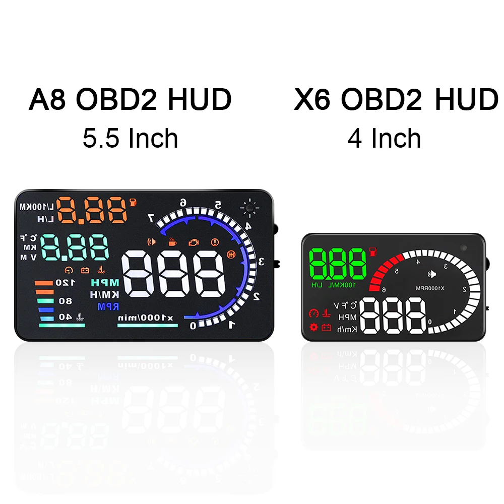 X6 A8 HUD ڵ  ÷, OBD2 LED  ,  溸 ӵ, RPM  ,  Һ