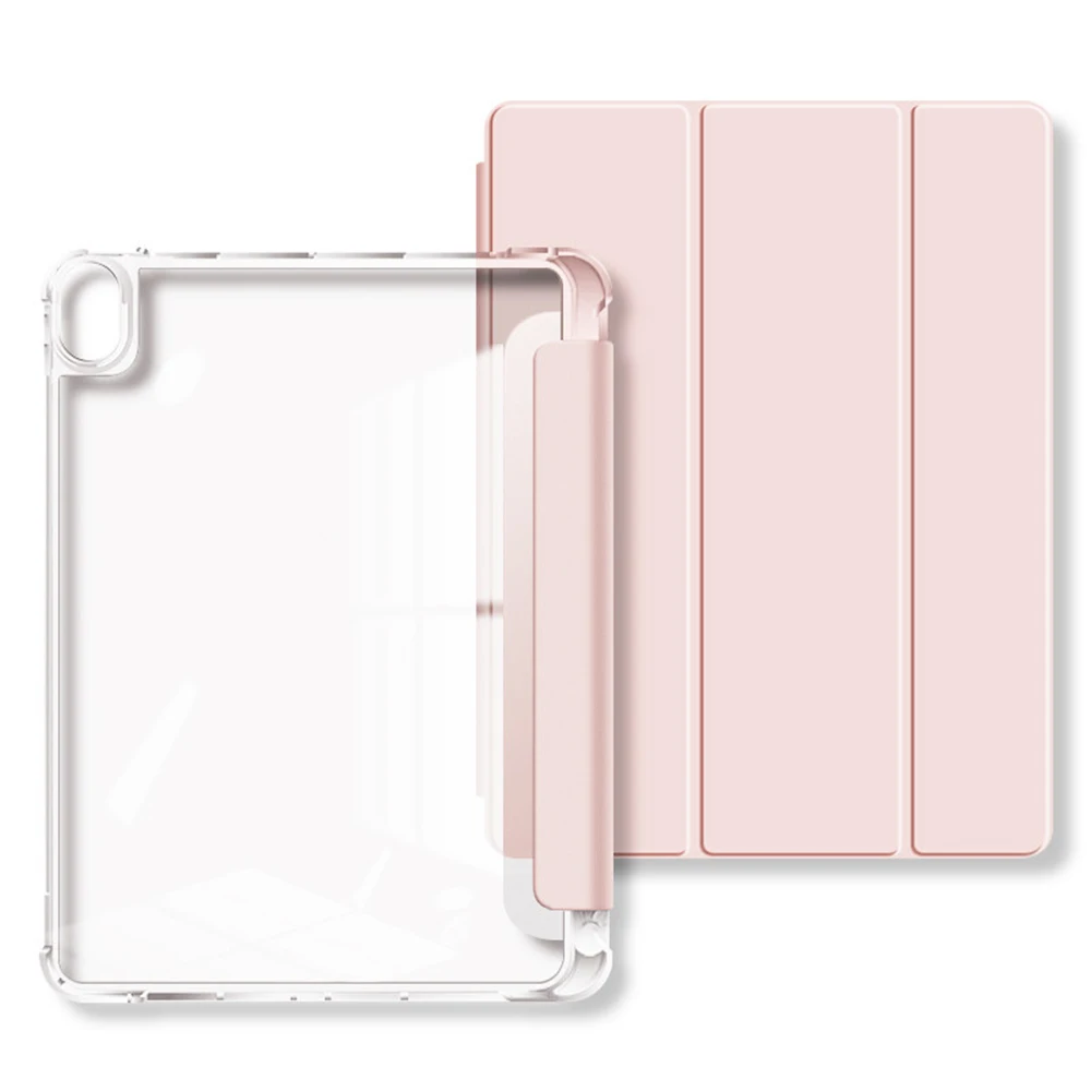 Crystal Clear Protective Case with Pencil Slot and Auto Sleep Wake Feature