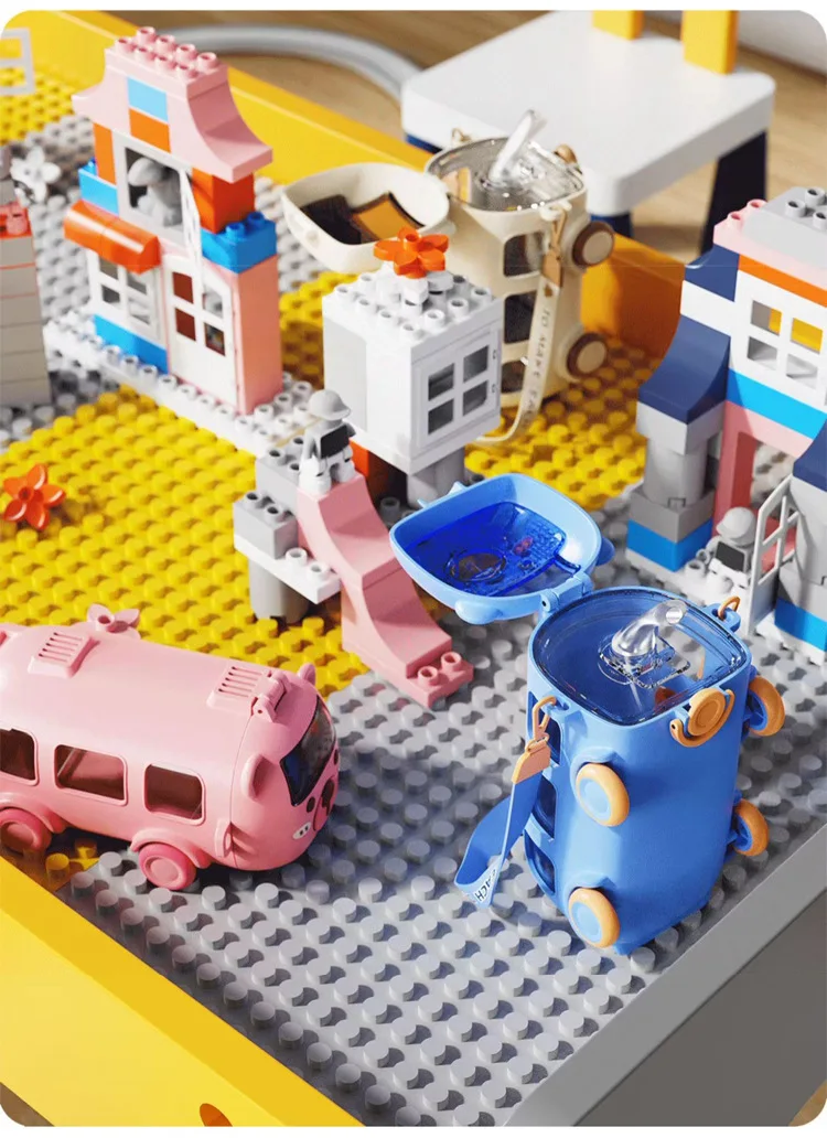 MyGiftHome 17oz Portable Plastic Kids Bus Water Bottle