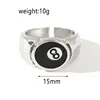 Black Ball 8 Adjustable Ring Male Ring Punk Cool Charm Jewelry Motorcycle Cocktail Party Accessories 5