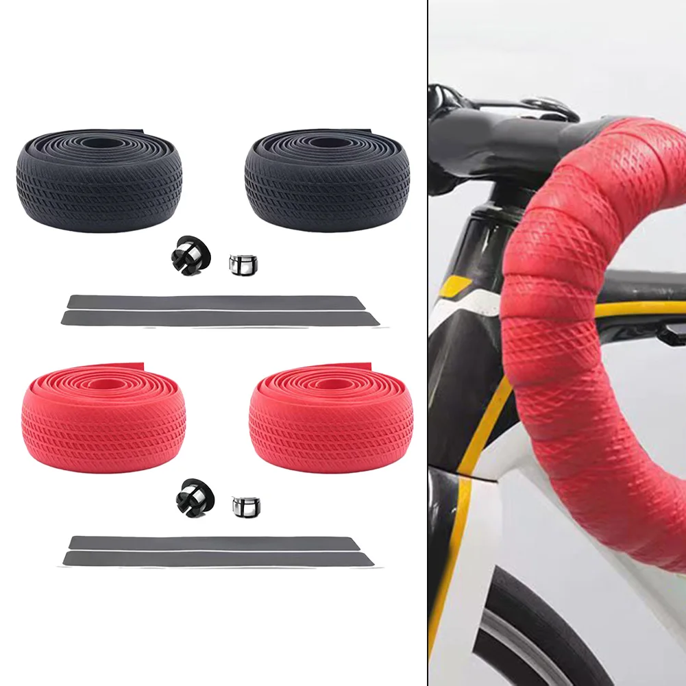 Bicycle Handlebar Straps Silicone Curved Non-slip Winding Handlebar Protective Cover Road Bike Cycling Handle Bar Tape
