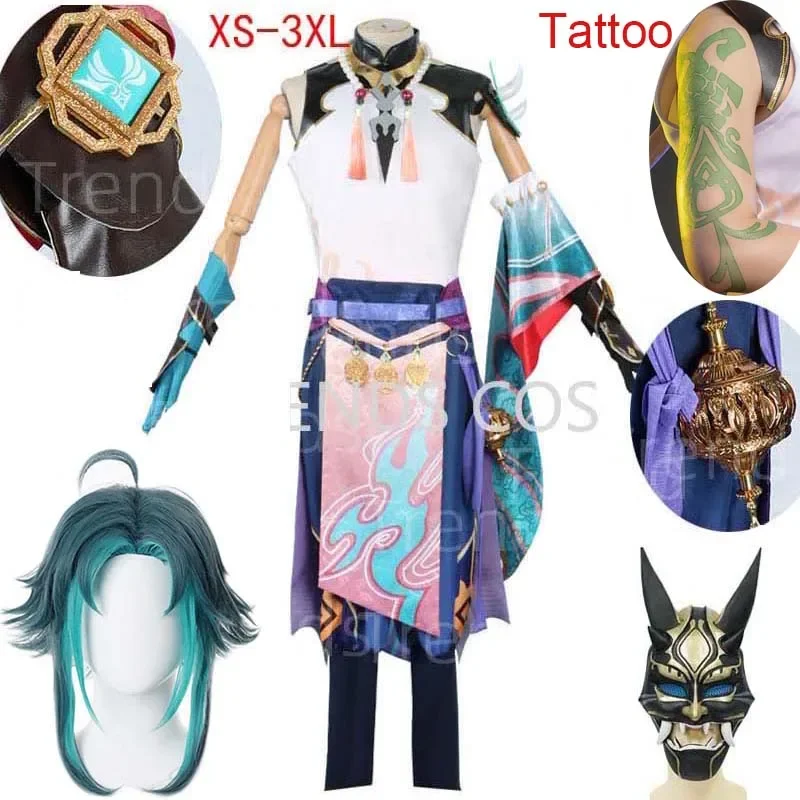 xiao-conjunto-completo-anime-cosplay-fantasia-peruca-mascara-etiqueta-do-tatuagem-roupas-de-halloween-anime