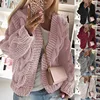 Woman sweater cardigan autumn/winter bold line knitting Solid color long sleeve woman's clothing dropshipping MMY220353 1