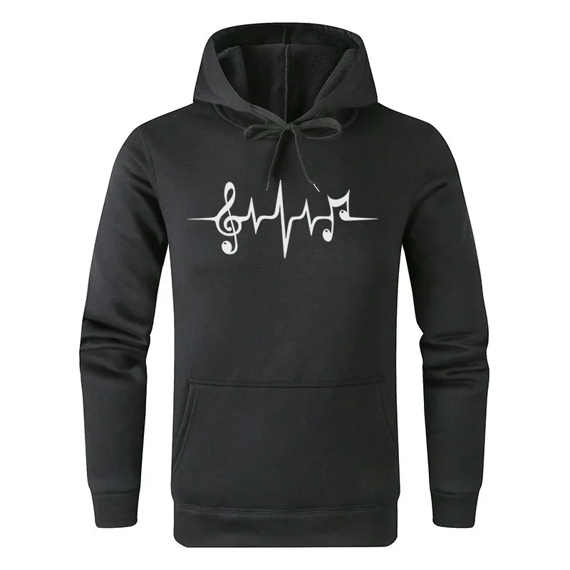 

Мужская Повседневная Свободная Толстовка с длинным рукавом и принтом музыкальных символов