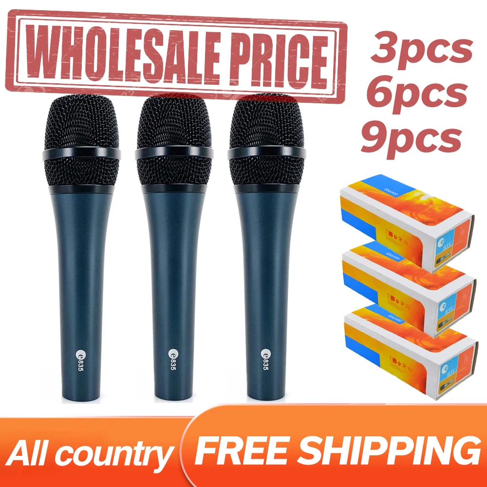 

Wholesale!! e835 All Country Free Shipping Dynamic Cardioid Vocal Microphone for Church stage studio Tiktok live broadcast