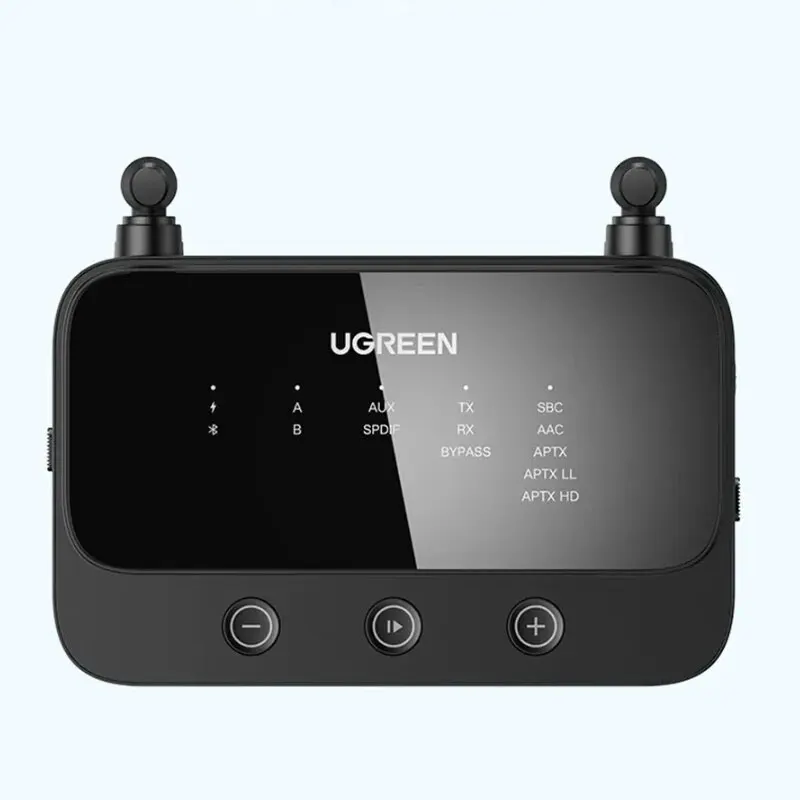 UGREEN AptX Transmitter Receiver Bluetooth5.0 Convenient Button Switch Optical Fiber AUX TV Stereo Sound Wireless Audio Adapter