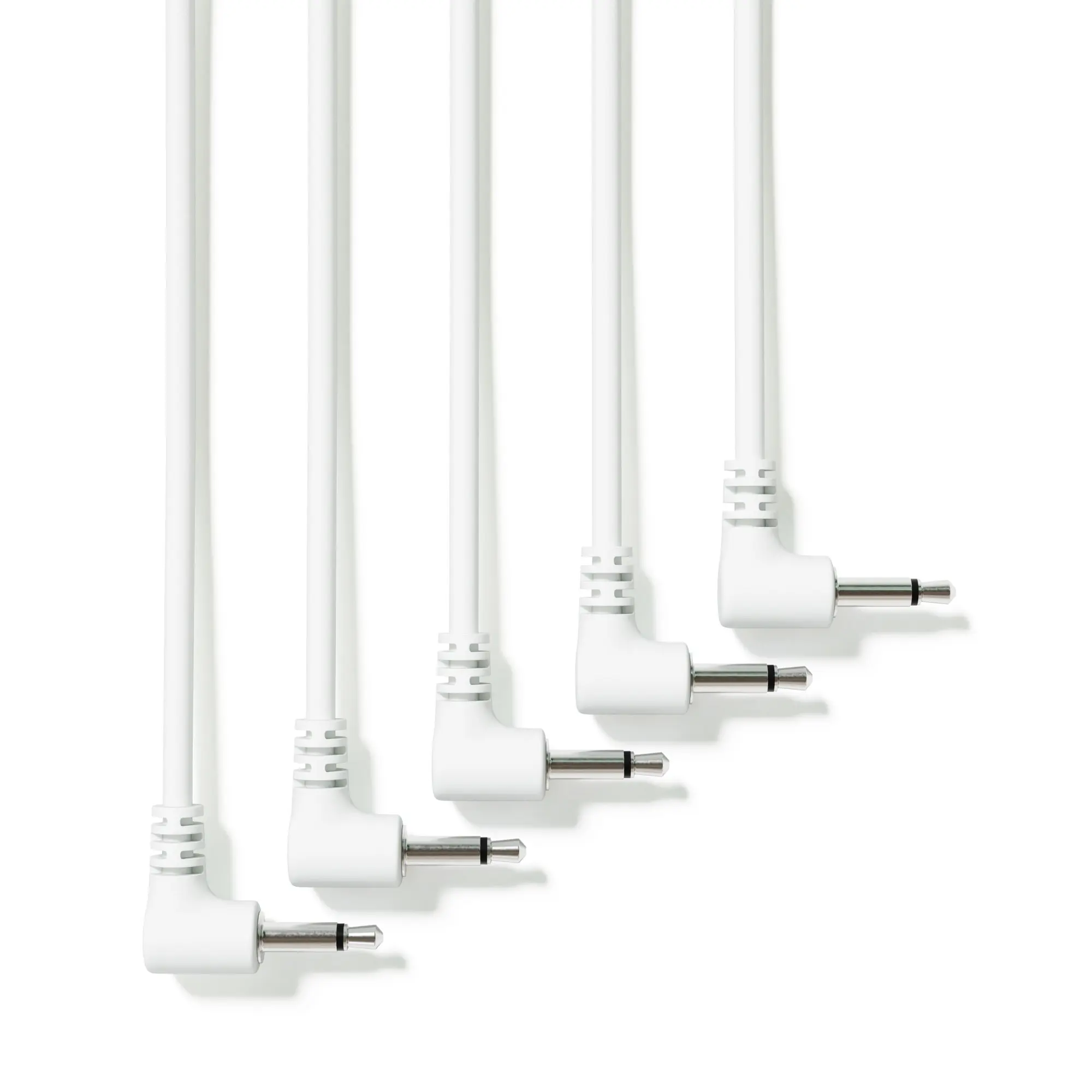 Vibrant Right Angle Mono Modular Patch Cables - 5 Color Set