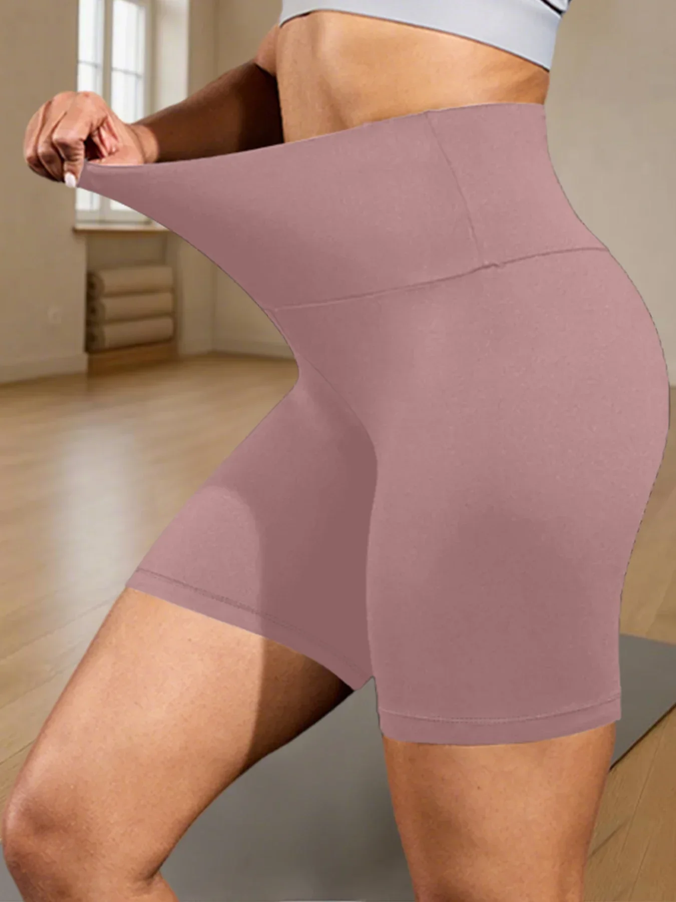 High Waisted Biker Shorts - Soft Tummy Control Workout Yoga Fitness