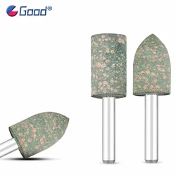 10Pcs Shaft Mounted Rubber Abrasive Grinding Head Cylinder Bullet For Mold Metal Polishing Dremel Rotary Tools