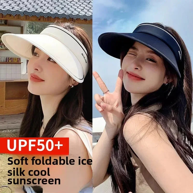Women's Summer Sun Hat, Korean-style Empty-top Sun Protection Hat, Internet-famous  Women's Headband-style Fashionable Sun Hat
