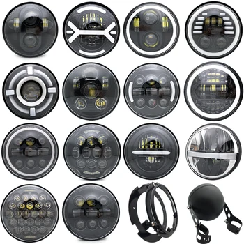 블랙 5.75 인치 LED 헤드라이트 5 3/4 인치 LED DRL 40W 오토바이 헤드라이트 할리 스포스터 883 XL883 FXCW 용