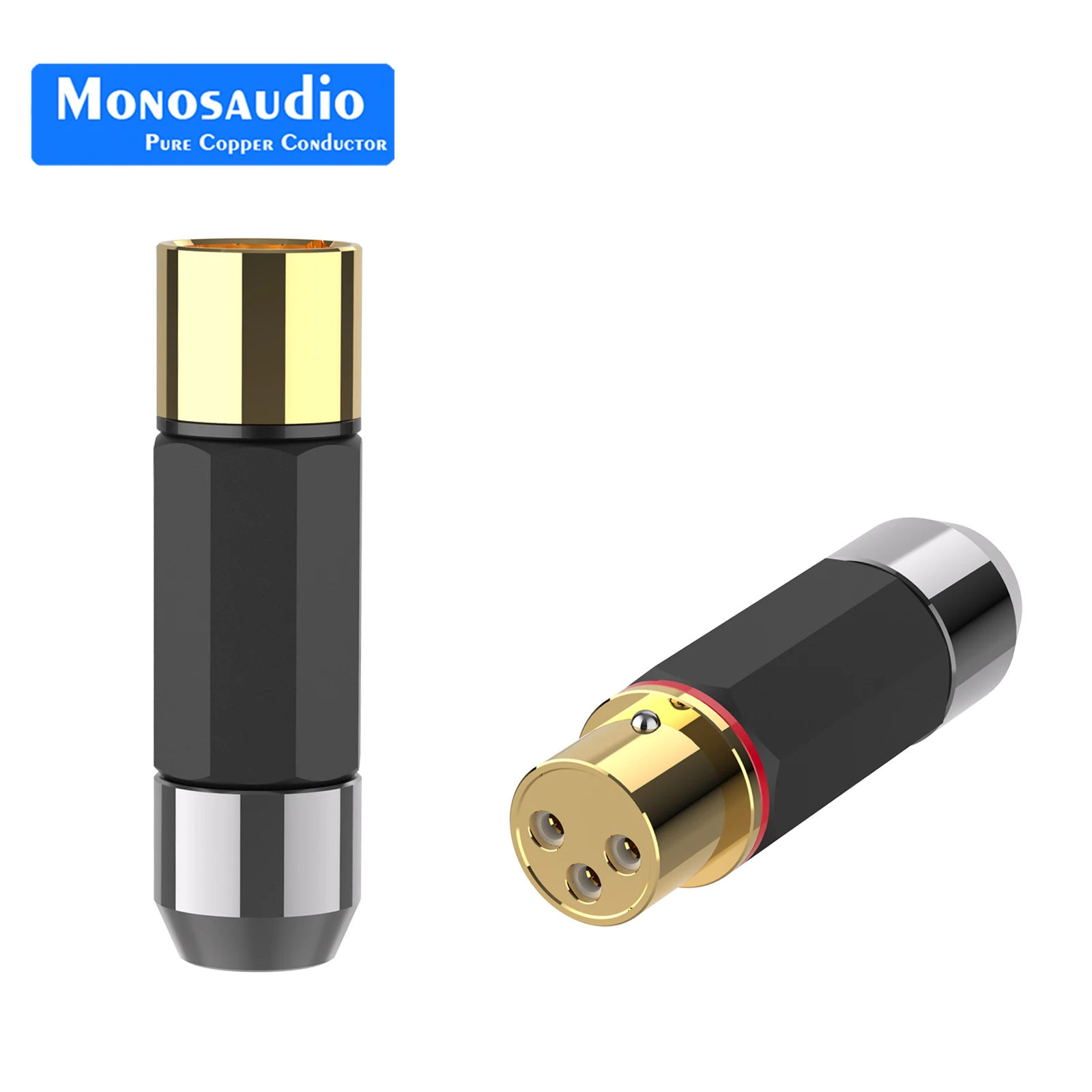 

Monosaudio XMF709G 3Pins Pure Copper Gold Plated XLR Connector Plug Solder Plug Hifi Audio Video Signal XLR Balance Cables