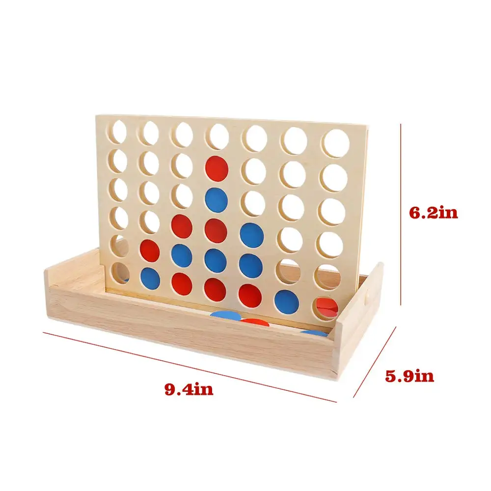 Wooden 4 Row Board Game 4 Connected Games for Travel Foldable Classic Family Fun Toy Christmas Gift board game table games